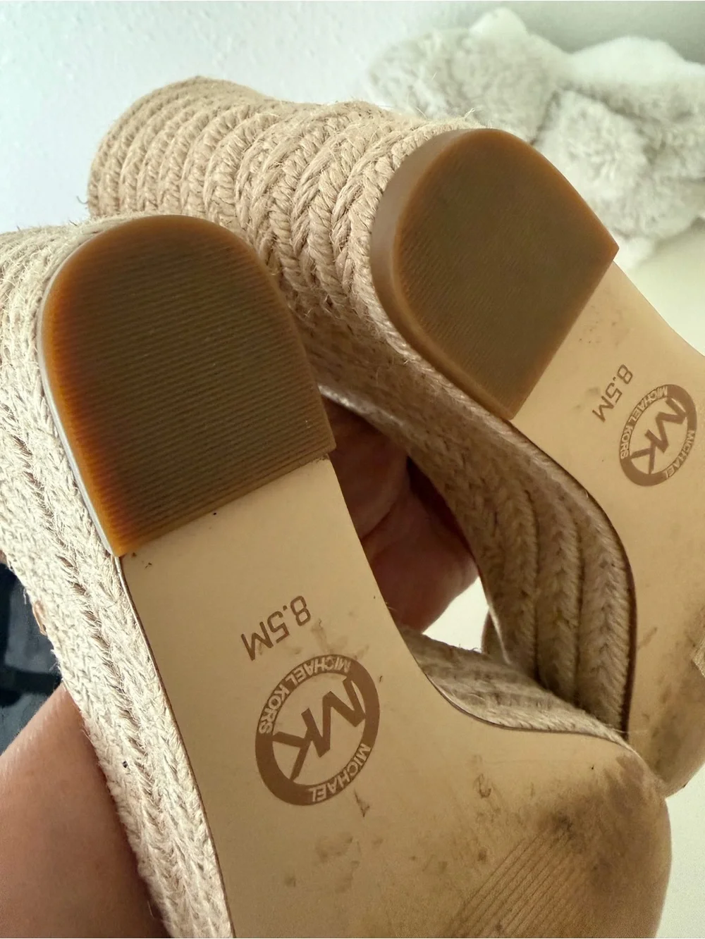 Michael Kors Metallic Gold Espadrille Wedge Sandals